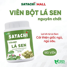 Viên Bột Lá Sen Nguyên Chất SATACHI – 100% Lá Sen – Dạng Viên Tiện Lợi – Hộp 180 viên
