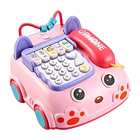 Telephone Toy Pull Toy Early Education for Preschool Learning Toddlers Pink