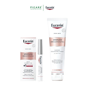 Combo Tinh chất giảm thâm nám Eucerin Ultra White+ Spotless Spot Corrector 5ml Và Eucerin Sữa Rửa Mặt Làm Trắng GiảmThâm Nám Ultra White+ Spotless Cleansing Foam 150g