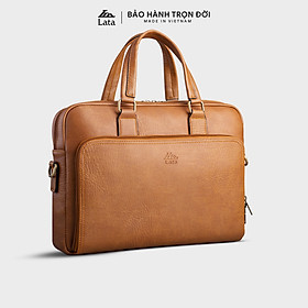 Cặp công sở đa năng LATA CA32, 9 ngăn, vừa laptop 14 inchs, phù hợp đi làm, đi họp, đi công tác, da tổng hợp cao cấp, không bong tróc, không thấm nước. - B