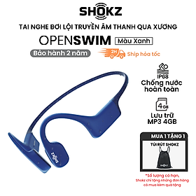 Tai Nghe Thể Thao Bơi Lội SHOKZ OPENSWIM - Truyền âm thanh qua xương Chống nước IP68 - Dung lượng lưu trữ 4GB cho 1200 bài hát - Hàng Chính Hãng