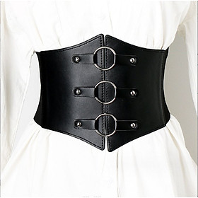 Đai váy Belt thít bản to thời trang 17cm T17 mặt 3 tròn sang chảnh