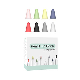 Hộp 8 Đầu Bút Silicone PC Bảo Vệ Cho Apple Pencil 1 / Apple Pencil 2