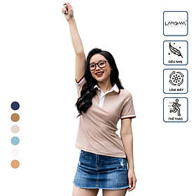 LAROMA Áo Polo nữ phối cổ | Vải Coolmax làm mát