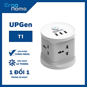 Mua Ô cắm điện đa năng UPGEN T1 ERGOHOME có 3 cổng sạc USB cho điện thoại  4 ổ cắm chịu tải 2500W  dây điện dài 2.5m  An Toàn  Chống Cháy  Chống Giật  BH 12 tháng