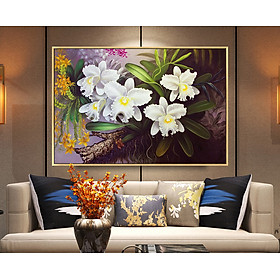 Mua Tranh treo tường Hoa lan hoàng hậu cattleya TV-V-158 KT 60 x 40 cm tặng đinh 3 chân treo tranh