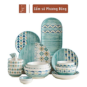 Mua Bộ Bát Đĩa Cao Cấp Phong Cách Bắc Âu Mã PDS004 Màu Xanh Dương