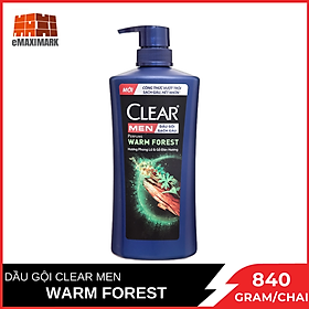 Dầu Gội Nước Hoa Clear Men Warm Forest Sạch Gàu Sạch Nhờn Hương Phong Lữ Và Gỗ Đàn Hương 840G