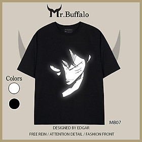 Áo thun Mr.Buffalo unisex form rộng có big size in hình phản quang luffy. MB07 - M