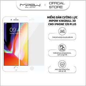 Miếng cường lực chống nhìn trộm Mipow Kingbull Premium 3D cho iPhone 7/8 Series - Hàng chính hãng