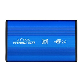 2.5' SATA SSD HDD Enclosure USB2.0 to SATA Hard Disk Case Portable Aluminum Alloy SSD HDD Enclosure Blue
