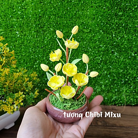 Mua Chậu hoa Mai 10 cánh bằng đất sét Nhật