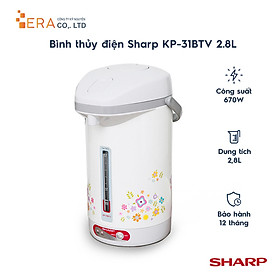 Bình Thủy Điện Sharp KP-31BTV RD/CU (2.8L) - Họa Tiết Ngẫu Nhiên - Hàng chính hãng