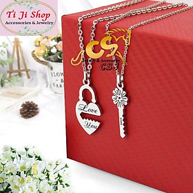 DÂY CHUYỀN INOX CẶP ĐÔI Ổ CHÌA KHÓA TRÁI TIM MC238 - siêu đẹp chuẩn thời trang