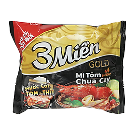 Mì 3 Miền Gold Tôm Chua Cay Đặc Biệt 75G