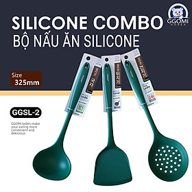 [HÀNG CHÍNH HÃNG]Bộ dụng cụ nấu ăn bằng silicone an toàn sức khỏe, 4 màu sắc sặc sỡ dài 33cm GGOMi Hàn Quốc GGSL
