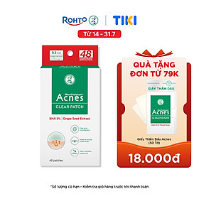 Miếng dán mụn giúp giảm mụn sưng viêm Acnes Clear Patch (48 Miếng)