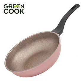 Chảo đúc vân đá đáy từ sâu lòng 24 cm Green Cook GCP05-24IH