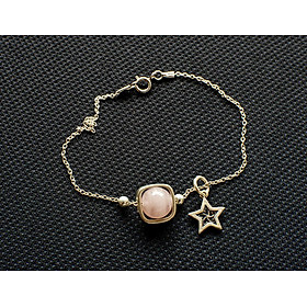 Lắc tay Thạch anh hồng thiên nhiên mix bạc 925 LT004