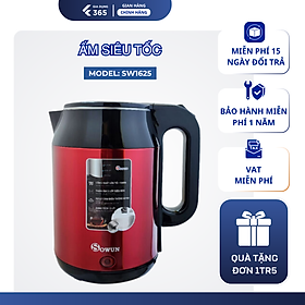Ấm Siêu Tốc Chính Hãng SOWUN SW1629 ,Chất Liệu INOX Nguyên Khối Công Suất Lớn Giúp Nước Sôi Nhanh