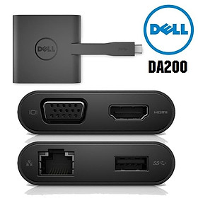 Mua Thiết bị chuyển đổi tín hiệu  Type-C sang VGA HDMI RJ45 USB Dell-DA200- Hàng Chính Hãng