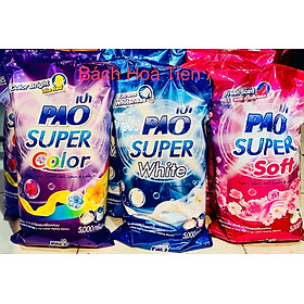 Bột Giặt PAO SUPER 5kg Thái Lan Chính Hãng - Trắng sáng cực kỳ và sạch hơn - hương thơm êm dịu tươi mát