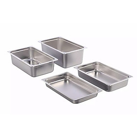 Khay Inox 304 GN 1/2 Nhập Khẩu Cao Cấp Kích Thước: 325x265mm