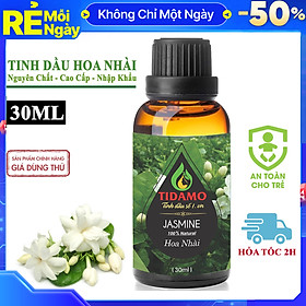 Tinh Dầu Hoa Nhài 30ML Nguyên Chất, Nhập Khẩu - Tinh Dầu Hoa Lài TIDAMO (Jasmine) Có Kiểm Nghiệm, Hương Thơm Dịu Nhẹ Quý Phái - Xông Thơm Phòng, Thư Giãn và Tốt Cho Sức Khỏe