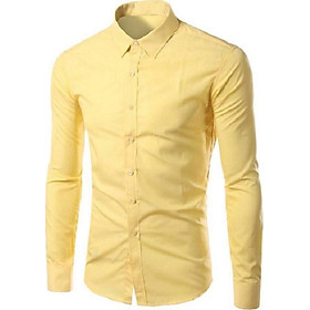 Áo sơ mi nam dài tay màu vàng nhạt