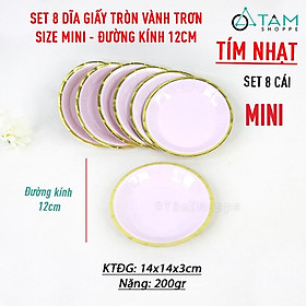 Set đồ giấy trang trí tiệc tông màu Tím nhạt SETDG-05