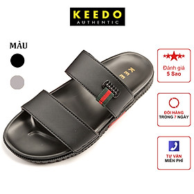 Dép nam đẹp hai quai cao cấp KEEDO KD2803 Full Box - Đen