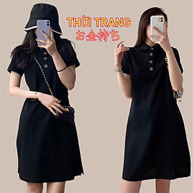 Đầm váy polo dáng suông cổ sơ mi cộc tay 594