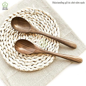 Thìa/muỗng gỗ óc chó siêu sạch, kiểu dáng đẹp (CTL525) Size 20cm_Xúc đồ khô, decor