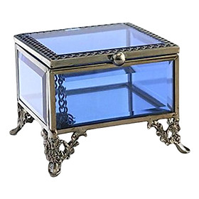 Square Glass Jewelry Box Bracelet Rings Box for Wedding Desktop Decoration