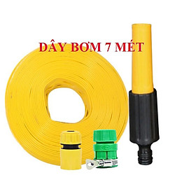 Vòi Xịt️Evoucher Bộ dây vòi xịt nước rửa xe, tưới cây , tăng áp 3 lần, loại 7m, 10m 206622-5 cút sập, + đai