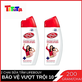 Combo 2 Chai Sữa tắm Lifebuoy Bảo Vệ Khỏi Vi Khuẩn Chai 200g