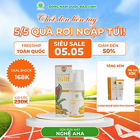 Sữa Rửa Mặt Nghệ AHA Bảo Linh 110ml Dạng Tạo Bọt, Giúp Da Mịn Màng, Rạng Rỡ