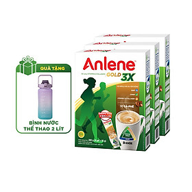 Combo 3 Sữa Bột Anlene Gold 3X vị Cà phê Hộp giấy 280g tặng bình nước