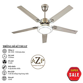 Mua Siêu Sales QUẠT TRẦN AZP- 5 CÁNH KIM LOẠI  CÔNG XUẤT 50W  CÓ REMOTE- Hàng Nhập Khẩu