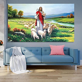 Mua (tranh công giáo) Chúa chiên lành  chăn chiên  mục tử in decal PP kt 150x100