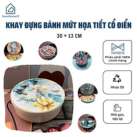 Khay Mứt Tết 3D Hộp Đựng Bánh Kẹo Nhựa Họa Tiết Cổ Điển Sang Trọng - Hàng Loại 1 - Chính Hãng MINIIN