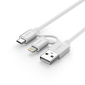 Mua Cáp Sạc Điện Thoại 2 Trong 1 Micro USB và Lighting Ugreen 20749 dài 1.5M - Hàng chính hãng