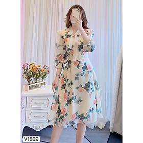ĐẦM HOA NƠ PHỐI VOAN,THIẾT KẾ HỌA TIẾT HOA VÔ CÙNG SANG TRỌNG,ĐẶC BIỆT LÀ CHẤT LIỆU VÃI THOÁNG MÁT KHÁNH AN STORE