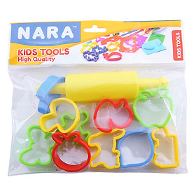 Bộ Khuôn Nặn Học Tập + Cây Lăn Kiddy Clay 10SMR