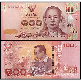 Mua Tiền Thái Lan 100 bath Hình ảnh vua cha sưu tầm - Tiền mới keng 100% - Tặng túi nilon bảo quản