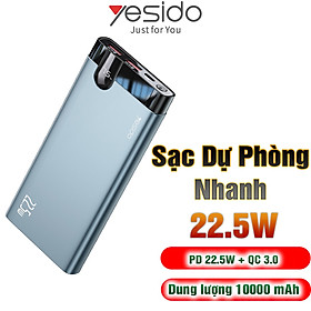 Mua Sạc dự phòng Nhanh hai chiều 22.5W Yesido YP-24 Dung lượng 10000mAh Hàng Nhập Khẩu