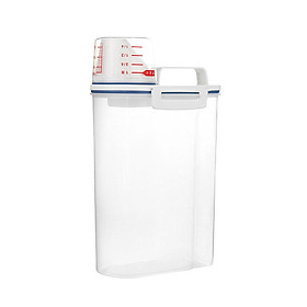 2L Rice Storage Container with Measuring Cup Transparent Sealed Food Storage Containers for Grain Cereal Soybean
