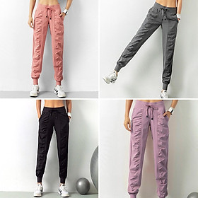 QUẦN DÀI JOGGER SPORT DÙ NỮ TẬP GYM/YOGA/ĐI BỘ CHẤT VẢI DÙ CAO CẤP THẤM HÚT MỒ HÔI - Màu Hồng