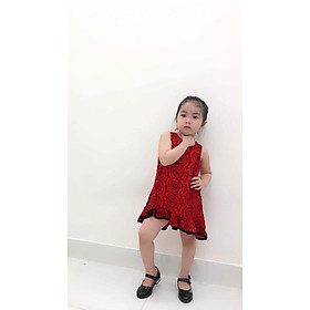 Đầm/váy lanh kiểu dáng đuôi cá cho bé gái