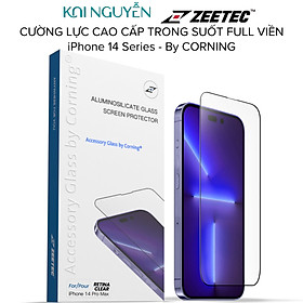 Miếng Dán Cường Lực Trong Suốt Full Viền Zeelot Zeetec By Corning Dành Cho iPhone 14 PROMAX / 14 PRO - HÀNG CHÍNH HÃNG
